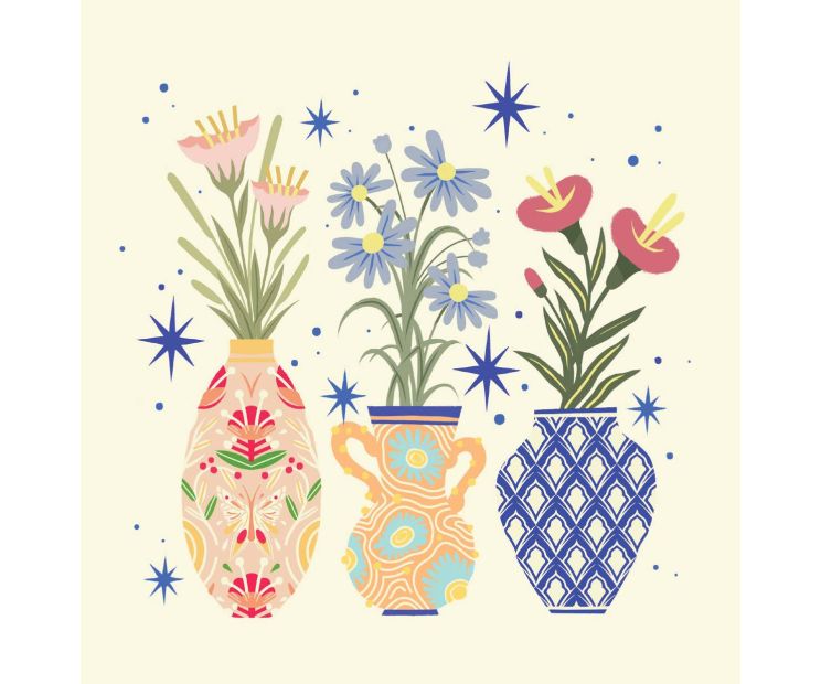 Card -  Three Vases by Eureka