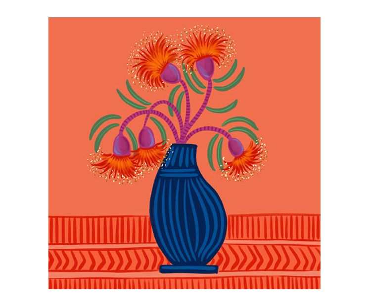 Card - Blossoming Gum Vase by Emma Whitelaw