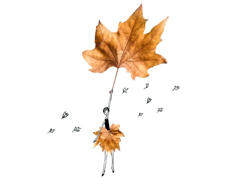 Card - Flying Autumn Leaf by Tricky