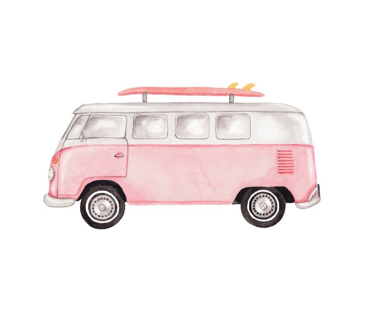 Card - Pink Kombi Van by Sailah Lane