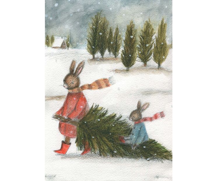 Card - Christmas Tree Shopping by Michelle Pleasance