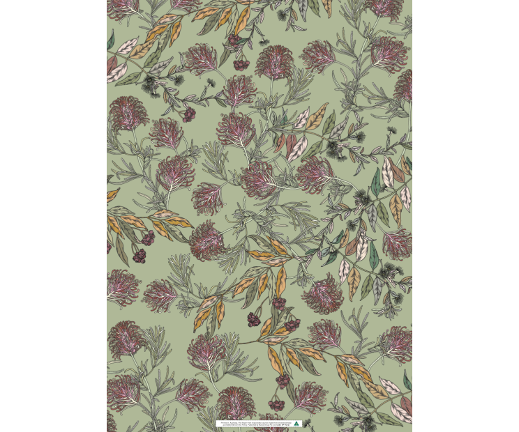 Wrapping Sheets - Grevillea on Green by One Penny