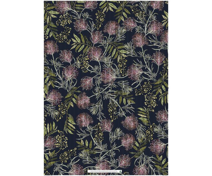 Wrapping Sheets - Grevillea on Navy by One Penny