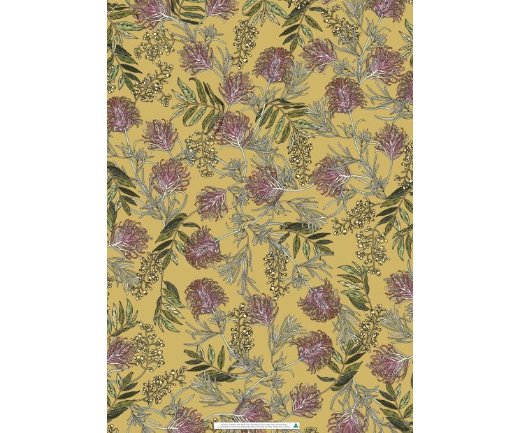 Wrapping Sheets - Grevillea on Yellow by One Penny 