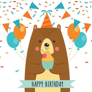 Card - Cute Animals - 100mm x 100mm