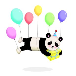 Card - Birthday Panda by Cat MacInnes
