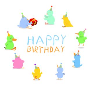 Card - S Happy Birthday Bird's by Cat MacInnes