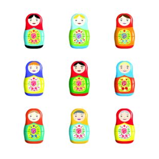 Card - Nine Babushka Dolls by Cat MacInnes