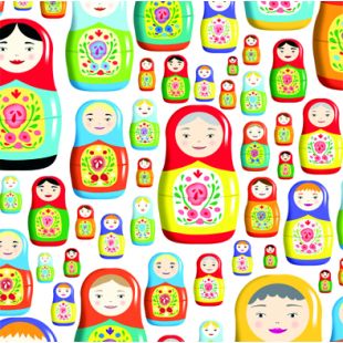 Card - S Babushka Dolls by Cat MacInnes