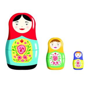 Card - Three Babushka Dolls by Cat MacInnes