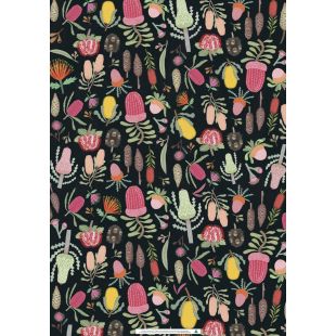 Wrapping Sheets - Banksias in Dark by Cat MacInnes
