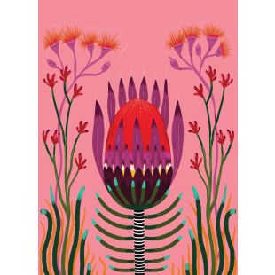 Card - Purple Waratah by Emma Whitelaw