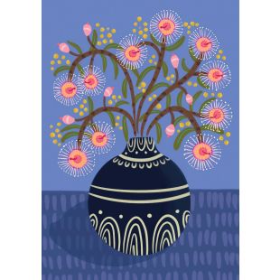 Card - Pink Gum Vase by Emma Whitelaw