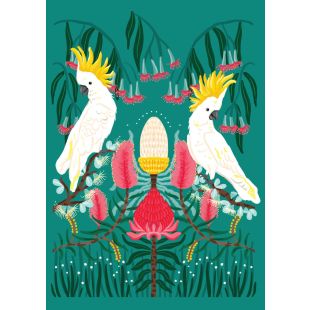 Card - Cockatoo & Native Floral by Emma Whitelaw