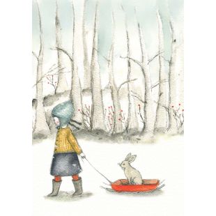 Card - Bunny On A Slay by Michelle Pleasance