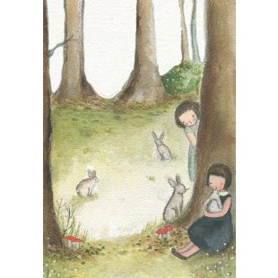 Card - Bunnies In The Forrest by Michelle Pleasance