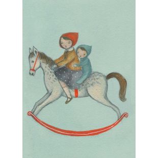 Card - Rocking Horse by Michelle Pleasance