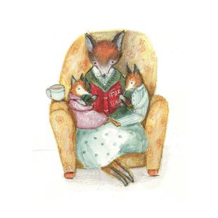 Card - Mother Fox Reading by Michelle Pleasance