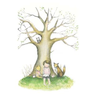 Card - Reading Under A Tree by Michelle Pleasance