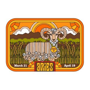 Card -  Aries by Pilgrim Hodgson