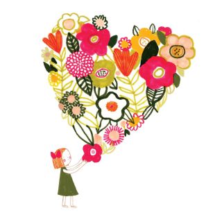 Card - Floral Heart by Prue Pittock