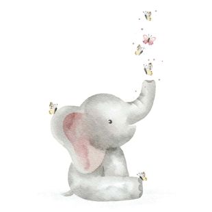 Card - Elephant & Butterflies by Sannadorable