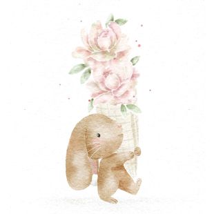 Card - Bunny Holding Flowers by Sannadorable