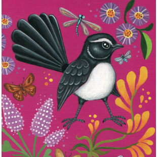 Card - Willie Wagtail by Sandra Kendell