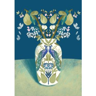 Card - Peacock Vase by Daniela Glassop