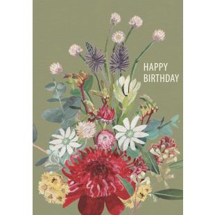 Card - Happy Birthday Native Flowers by Daniela Glassop