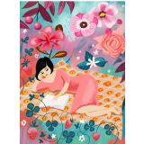 Card - Reading In Strawberry Vines by Mira Paradies