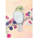Card - Berry Silvereye Finch by Aleta