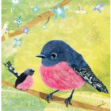 Card - Pink Budgies by Jody Pratt