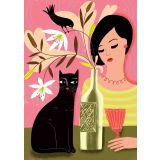 Card - Wine & Cat by Mira Paradies