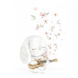 Card - Bunny Playing The Guitar by Sannadorable